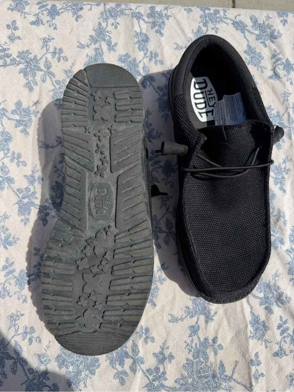 Hey Dude Black Knit Slip-On Loafers